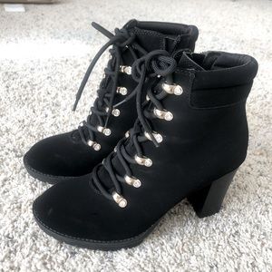 Andiamo Suede Black Booties 7